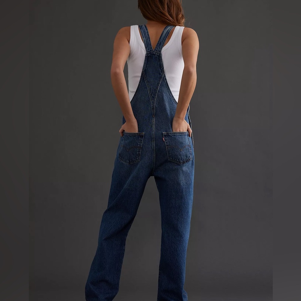 NWT Anthropologie Levi's Women's Blue Jean Vintage Denim Dungarees Overall